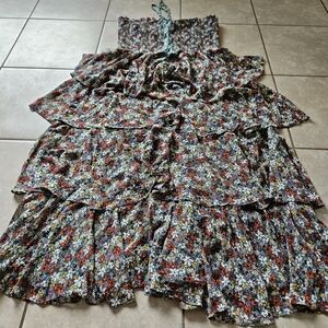 Free the roses smock layer floral dress